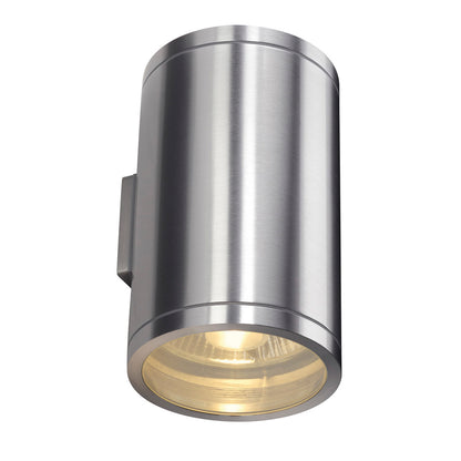 SLV ROX UP/DOWN OUT Wand- leuchte, rund, alu brushed, ES111, max.2x50W