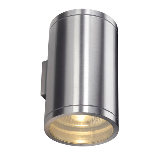 SLV ROX UP/DOWN OUT Wand- leuchte, rund, alu brushed, ES111, max.2x50W