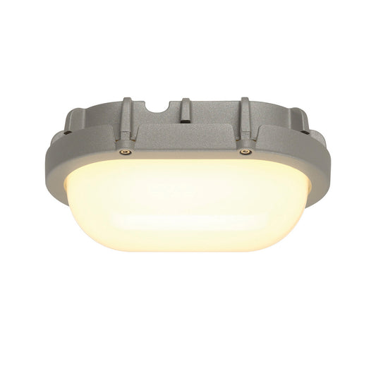 SLV TERANG Wand-und Deckenleuchte, oval, silber, 8W LED, 3000K