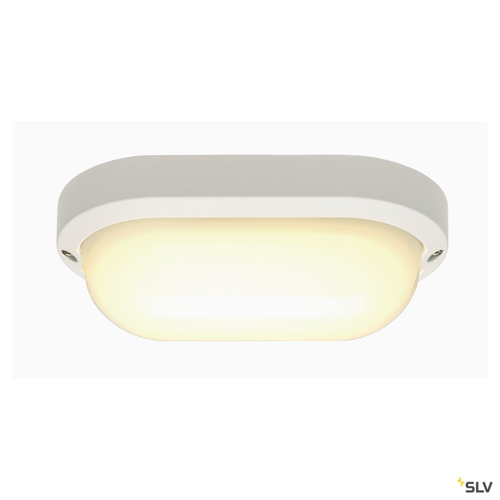 SLV TERANG 2 Wand- und Decken- leuchte, oval, weiss, 3000K, IP44