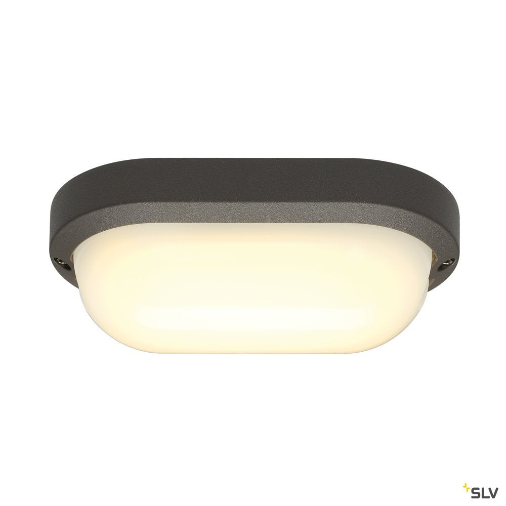 SLV TERANG 2 Wand- und Decken- leuchte, oval, anthrazit, 3000K, IP44
