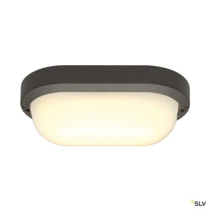 SLV TERANG 2 Wand- und Decken- leuchte, oval, anthrazit, 3000K, IP44