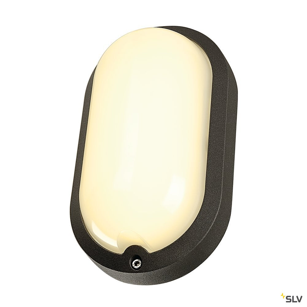SLV TERANG 2 Wand- und Decken- leuchte, oval, anthrazit, 3000K, IP44