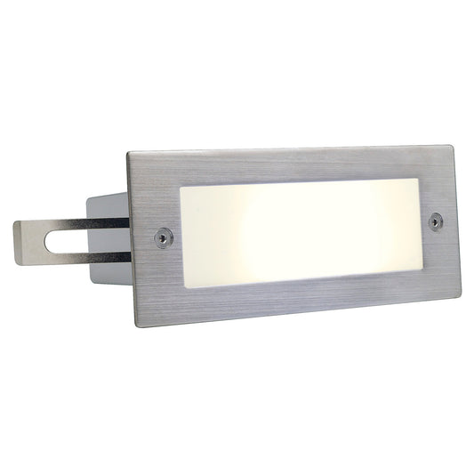 SLV BRICK LED 16 EDELSTAHL 304 Wandleuchte, gebürstet, 1W, warmweiss, IP44