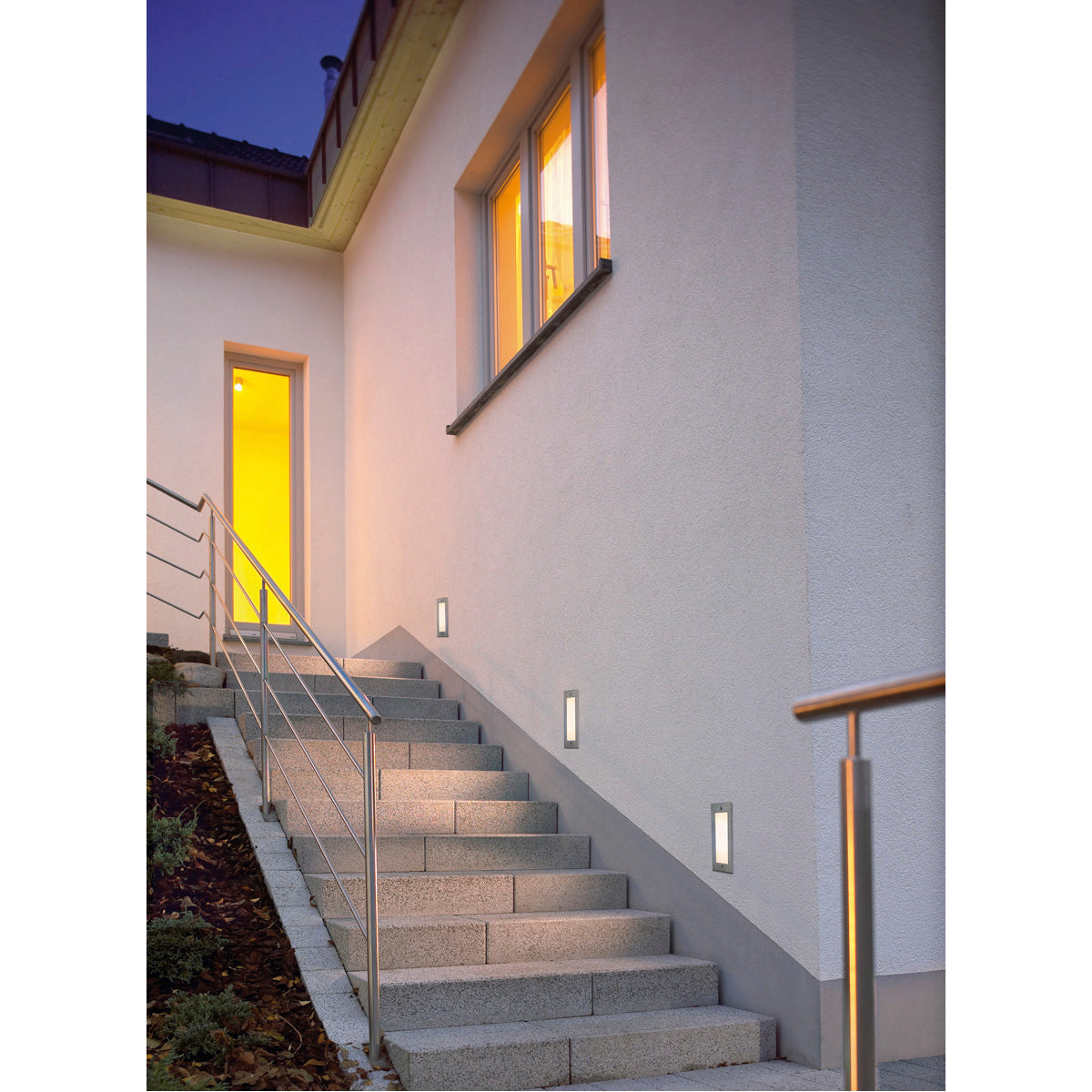 SLV BRICK LED 16 EDELSTAHL 304 Wandleuchte, gebürstet, 1W, warmweiss, IP44