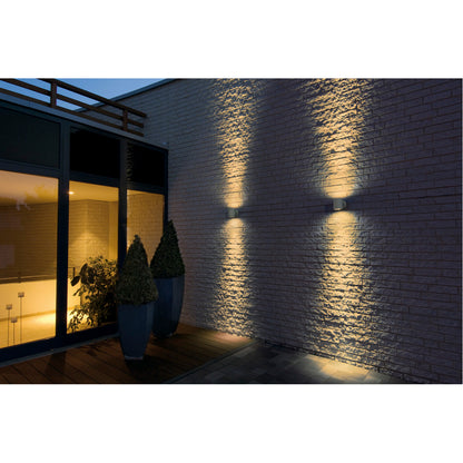 SLV SITRA WALL UP-DOWN Wand- leuchte, steingrau, 2xGX53, max. 2x9W, IP44