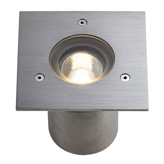 SLV N-TIC PRO GU10 Einbaustrahler, eckig, Edelstahl 316 gebürstet, max. 35W, IP67