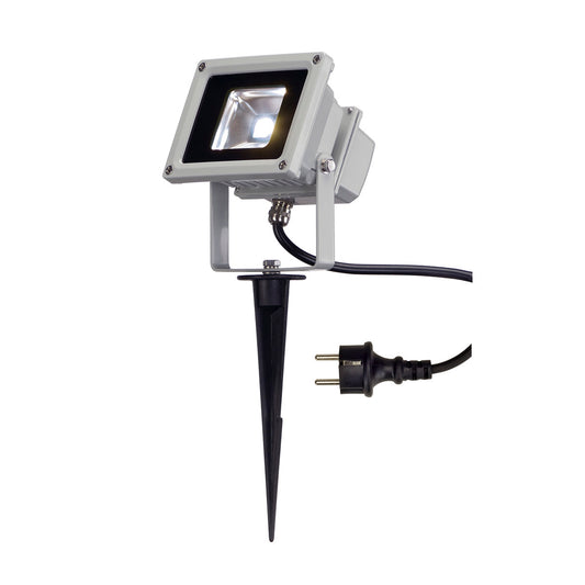 SLV LED OUTDOOR BEAM, silbergrau, 10W, weiss, 100°, IP65