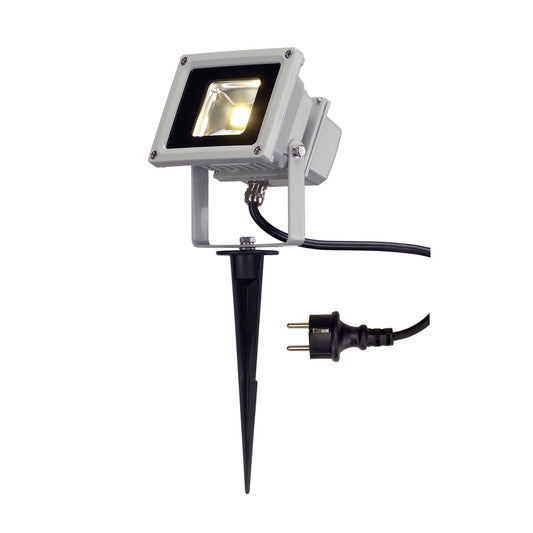 SLV LED OUTDOOR BEAM, silbergrau, 10W, warmweiss, 100°, IP65