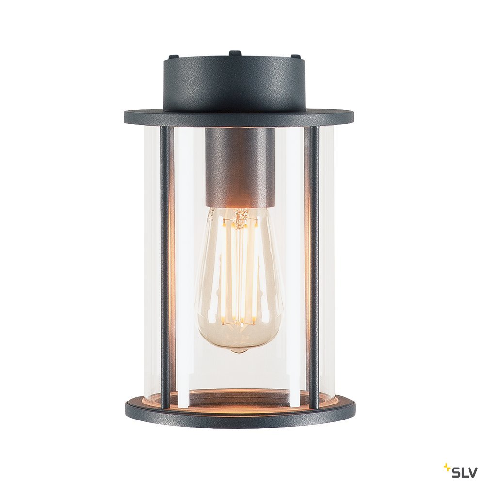 SLV PHOTONIA, Outdoor Deckenleuchte, A60, rund, anthrazit, klares Glas