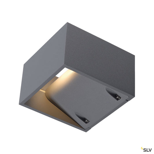 SLV LOGS WALL Wandleuchte, eckig, silbergrau, 6W LED, warmweiss
