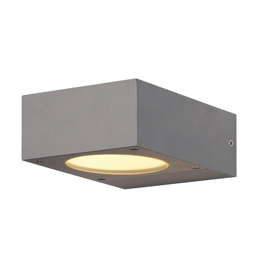 SLV QUADRASYL Wandleuchte, WL 15, eckig, silbergrau, GX53, max. 11W