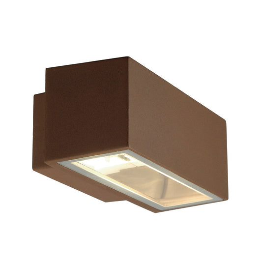 SLV BOX R7s Wandleuchte, eckig, rostfarben, R7s, max. 80W, up-down