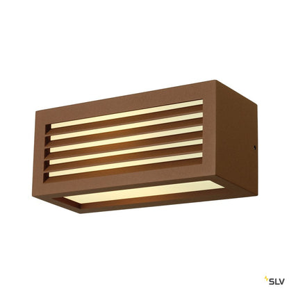 SLV BOX-L E27 Wandleuchte, eckig, rostfarben, E27, max. 18W