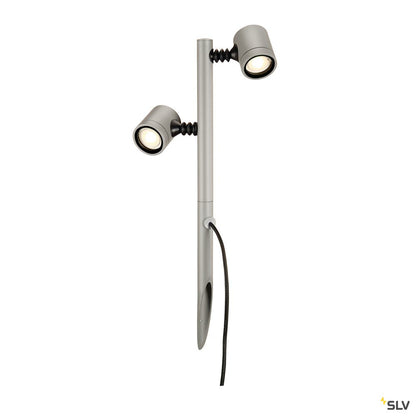 SLV NEW MYRA 2 Leuchtenköpfe, silbergrau, GU10, max. 2x4W, IP44