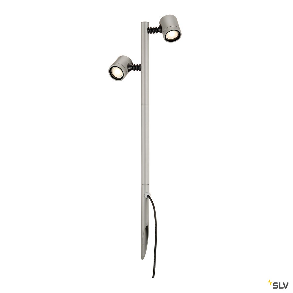 SLV NEW MYRA 2 Leuchtenköpfe, silbergrau, GU10, max. 2x4W, IP44