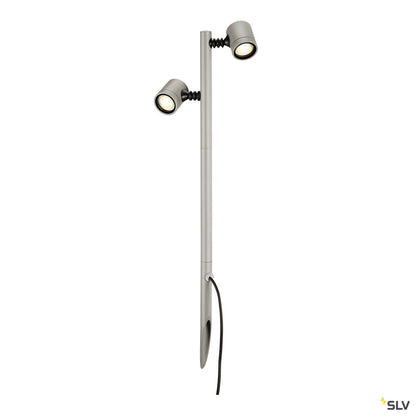 SLV NEW MYRA 2 Leuchtenköpfe, silbergrau, GU10, max. 2x4W, IP44