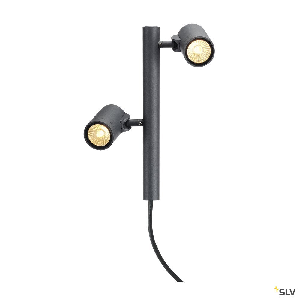 SLV GUNNSY Leuchtenkopf, double spot, sandy anthracite, 8W LED, 3000K