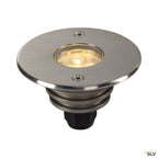 SLV DASAR LED LV Bodeneinbau- leuchte, rund, Edelstahl 316, 6W, 3000K, 12-25V, IP67
