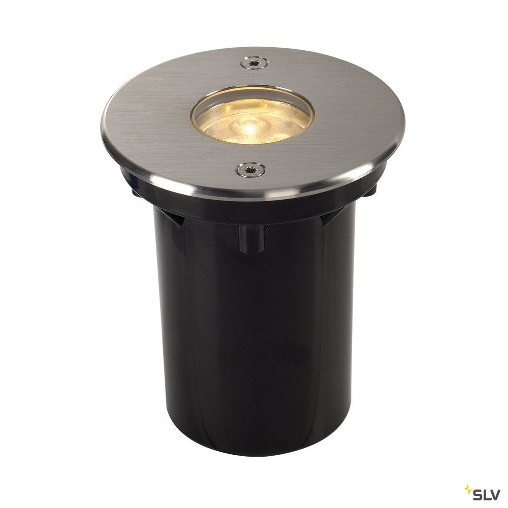 SLV DASAR LED LV Bodeneinbau- leuchte, rund, Edelstahl 316, 6W, 3000K, 12-25V, IP67