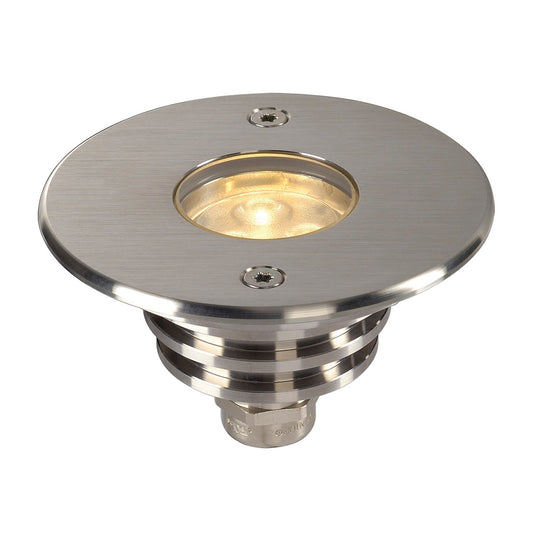 SLV DASAR LED LV PRO Bodeneinbau- leuchte, rund, Edelstahl 316, 6W, 3000K, 12-25V, IP67