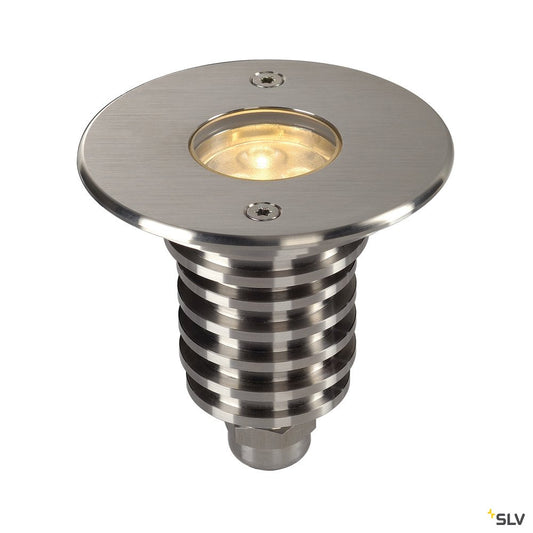 SLV DASAR LED HV PRO Bodeneinbau- leuchte, rund, Edelstahl 316, 6W, 3000K, 230V, IP67
