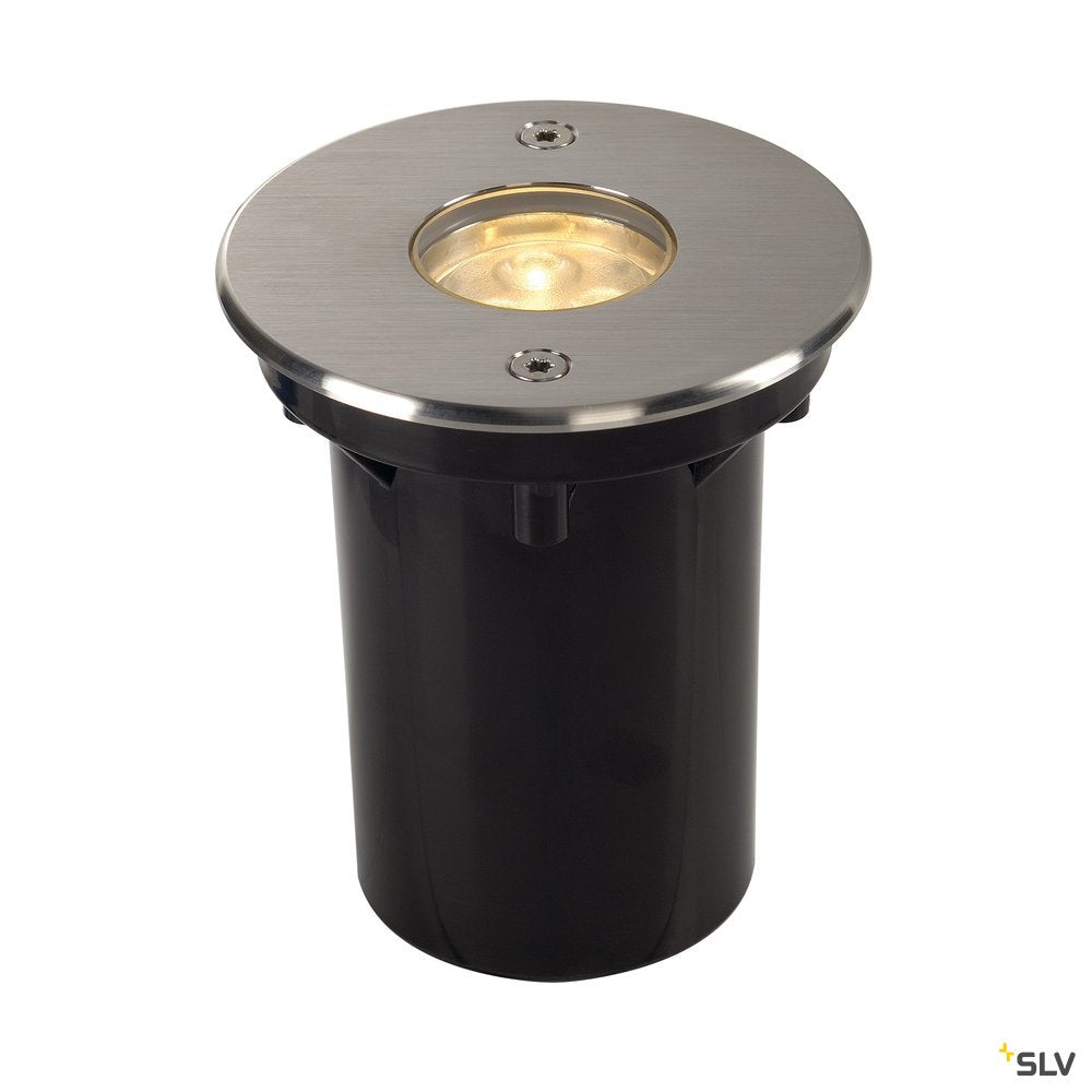 SLV DASAR LED HV PRO Bodeneinbau- leuchte, rund, Edelstahl 316, 6W, 3000K, 230V, IP67