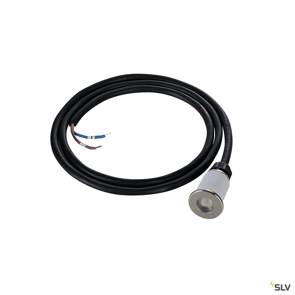 SLV DASAR LED MINI Bodeneinbau- leuchte, rund, Edelstahl 316, 2W, 3000K, 12-24V, IP67