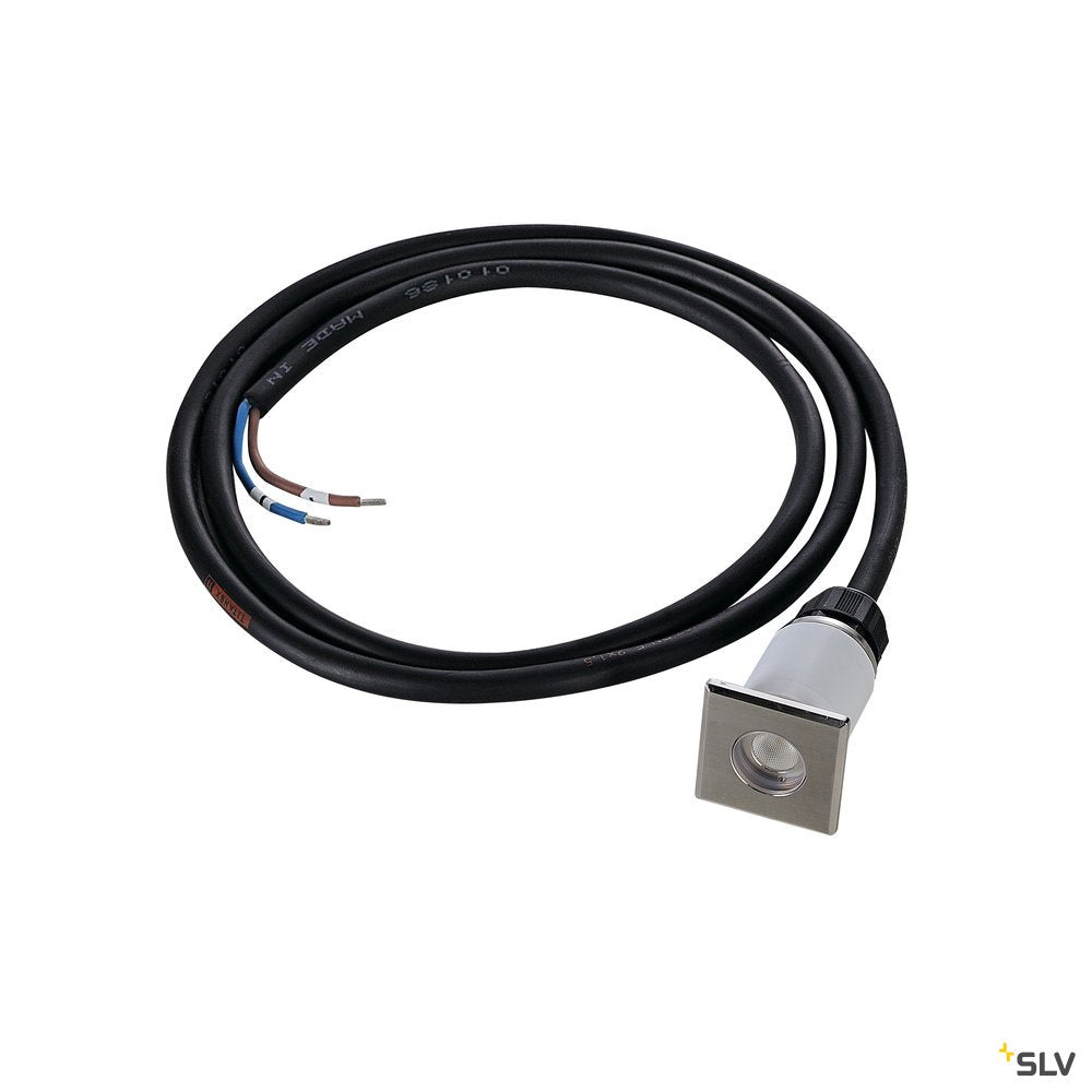 SLV DASAR LED MINI Bodeneinbau- leuchte, eckig, Edelstahl 316, 2W, 3000K, 12-24V, IP67