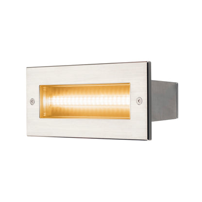 SLV BRICK, Outdoor Wandeinbauleuchte, Pro LED, 3000K, edelstahl, 230V, IP67, 950lm, 10W