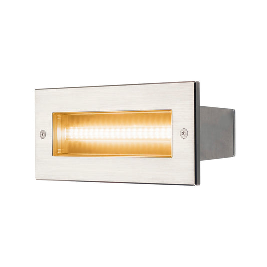 SLV BRICK, Outdoor Wandeinbauleuchte, Pro LED, 3000K, edelstahl, 230V, IP67, 950lm, 10W