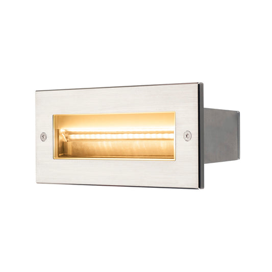 SLV BRICK, Outdoor Wandeinbauleuchte, Pro LED, 3000K, edelstahl, 230V, IP67, 850lm, 10W