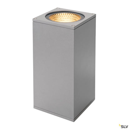 SLV BIG THEO WALL, Outdoor Wandleuchte, zweiflammig, LED, 3000K, Flood up/down, silbergrau, B/H/T 13/27,5/13,5 cm
