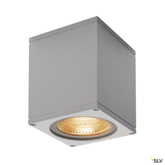 SLV BIG THEO WALL, Outdoor Wandleuchte, Flood down, LED, 3000K, silbergrau, B/H/T 13/14/13,5 cm