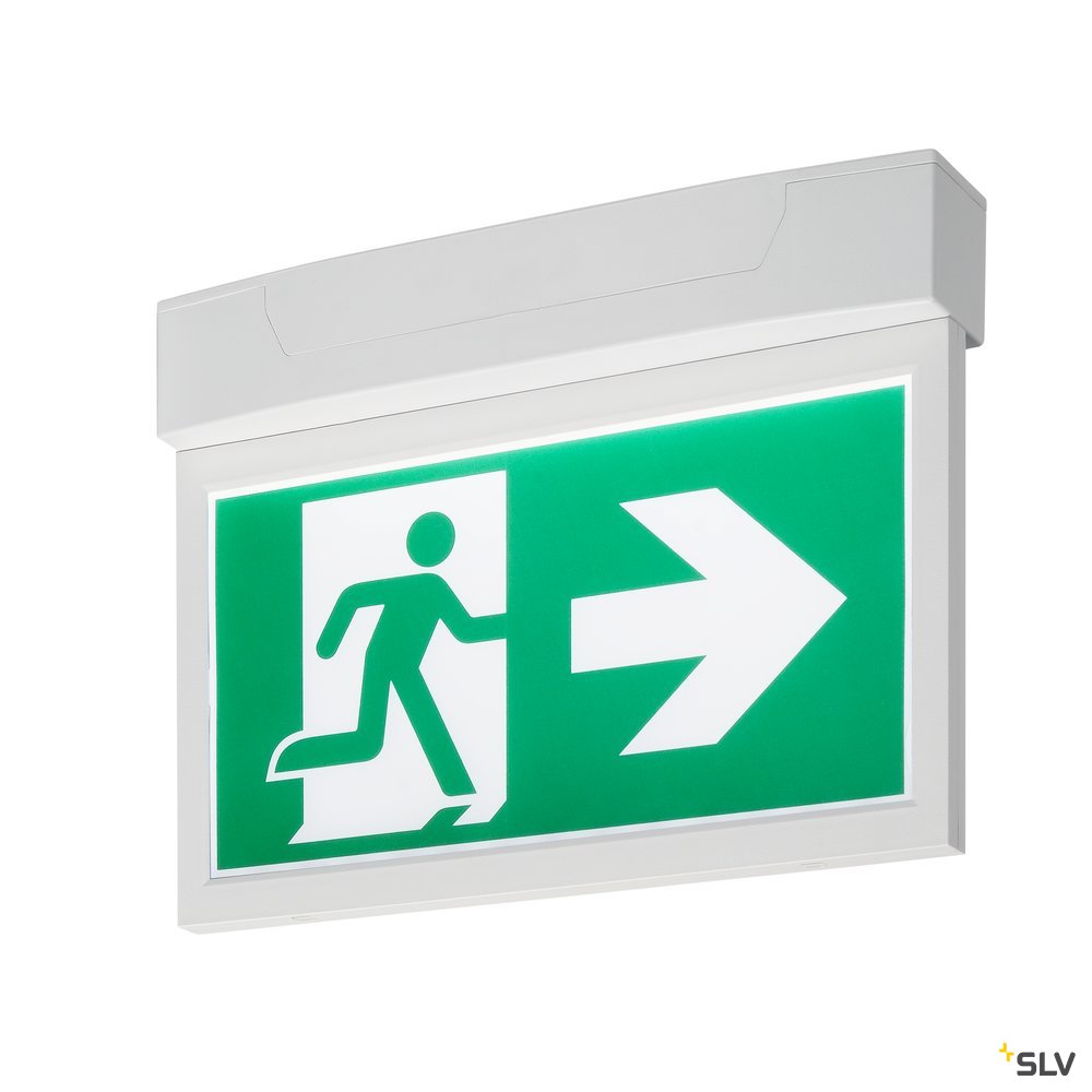 SLV P-LIGHT Emergency Exit sign big ceiling/wall, white