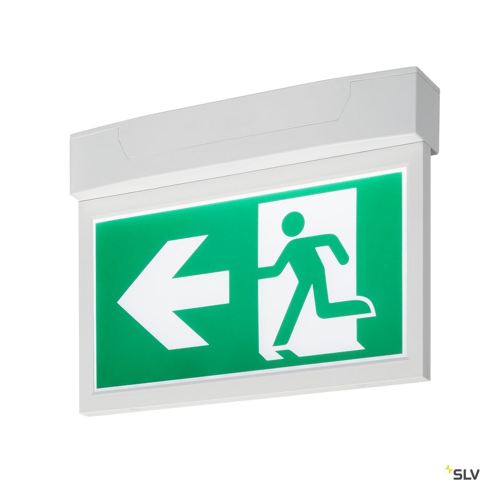 SLV P-LIGHT Emergency Exit sign big ceiling/wall, white