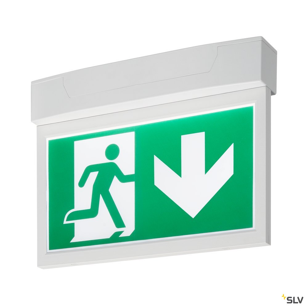SLV P-LIGHT Emergency Exit sign big ceiling/wall, white