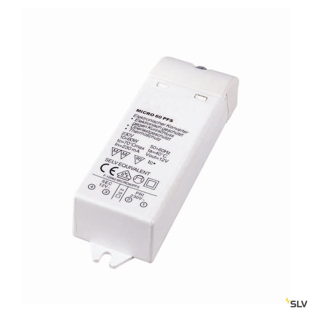 SLV Transformator, Betriebsgeraet FN MINITRAFO 1 60VA 12V 10,5x3,3x2,2cm