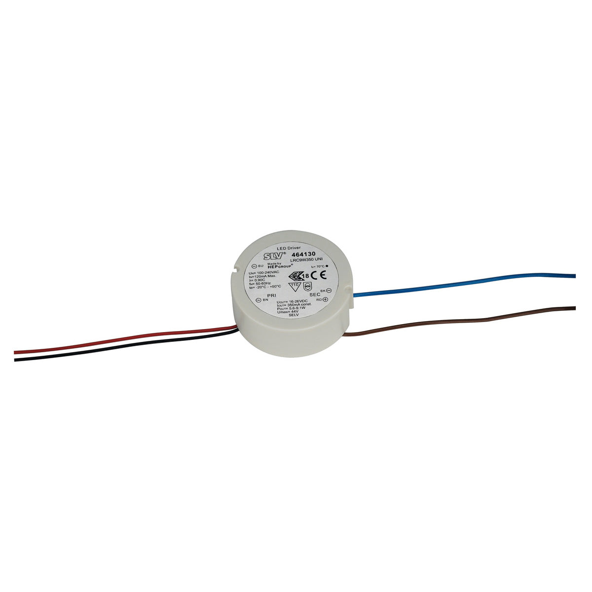 SLV LED-Treiber, 9W, 350mA, rund, ohne Zugentlastung