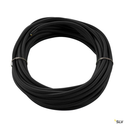 SLV Textilkabel, 3-polig, 10m, schwarz