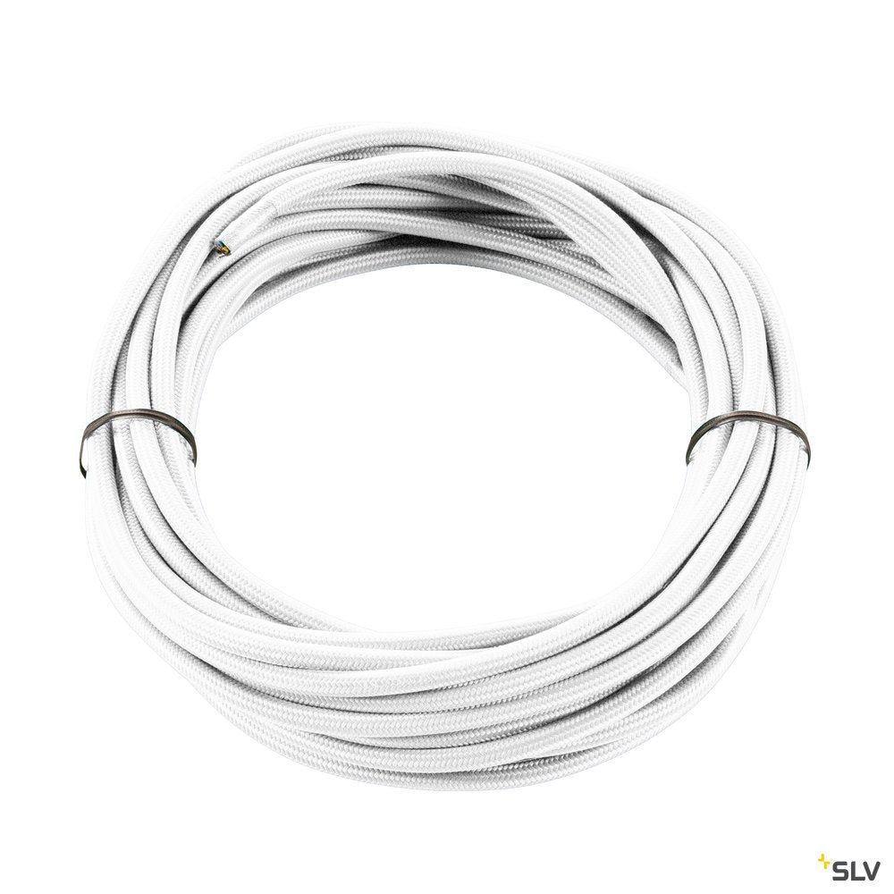 SLV Textilkabel, 3-polig, 10m, weiss