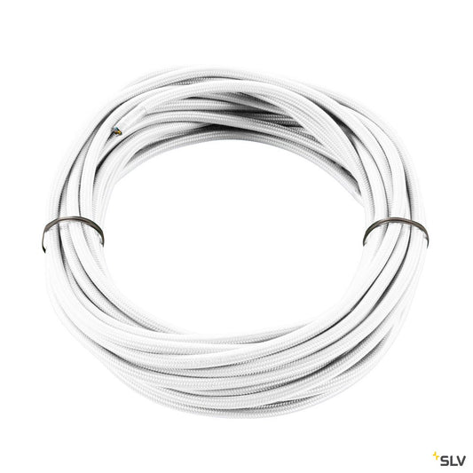 SLV Textilkabel, 3-polig, 10m, weiss