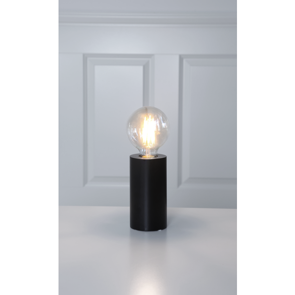 Tischleuchtenfassung ''Tub'', E27, schwarz, mit Schalter, 15x8cm