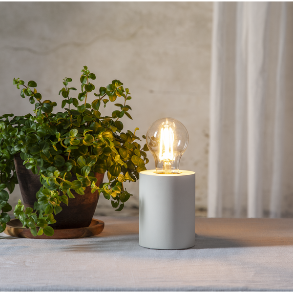 Tischleuchtenfassung ''Tub'', E27, weiß, mit Schalter, 10x8cm
