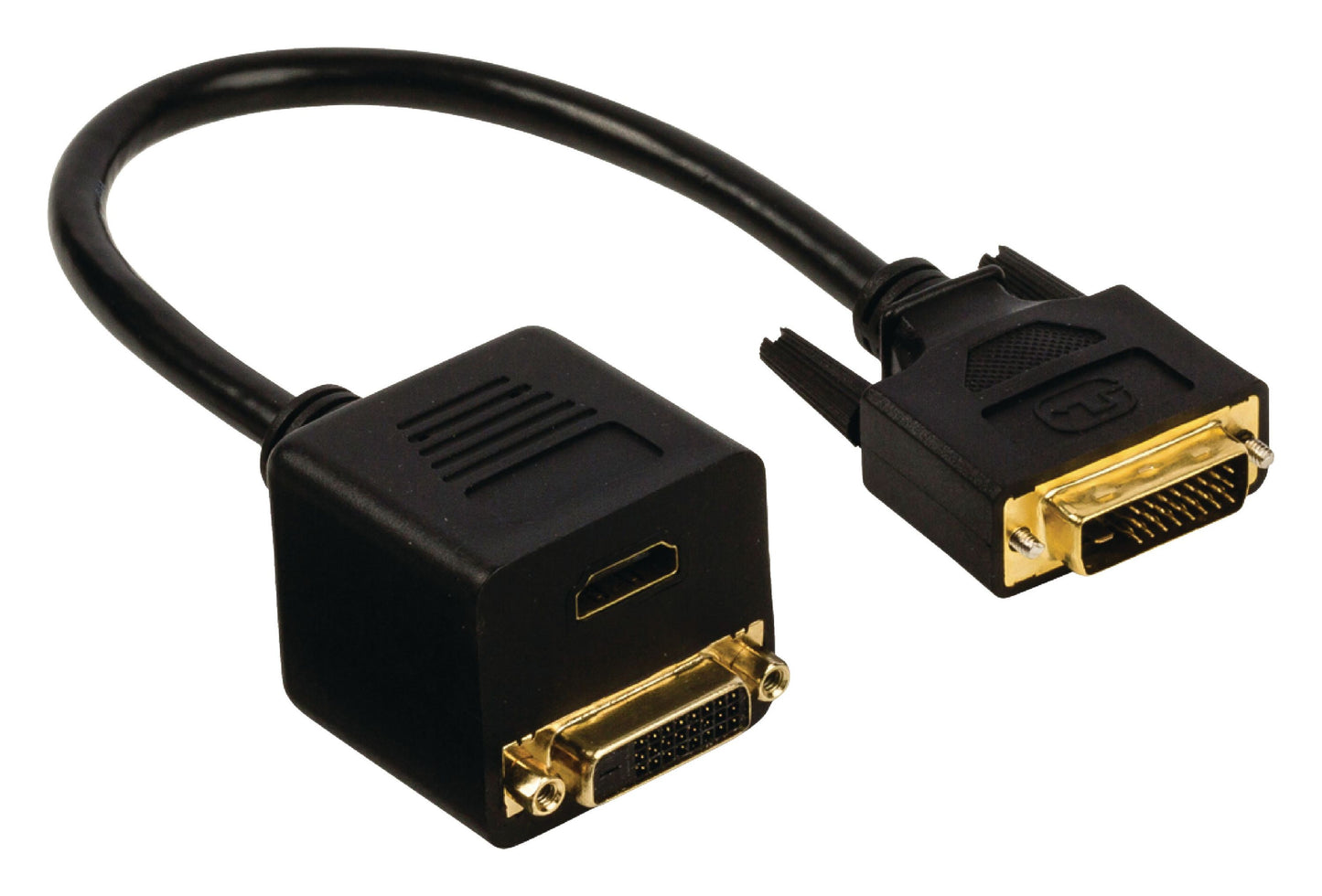 Valueline DVI-Kabel DVI-D 24+1p Stecker - DVI-D 24+1p Buchse + HDMI Ausgang 0.20 m Schwarz