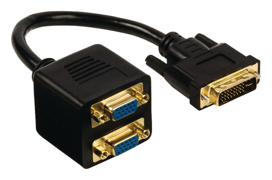 Valueline DVI-Kabel DVI-I 24+5-pol. Stecker - 2x VGA female 0.20 m Schwarz