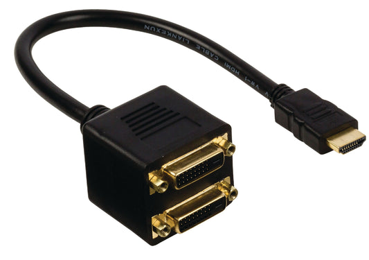 Valueline High Speed HDMI Kabel mit Ethernet HDMI Anschluss - 2x DVI-D 24 + 1-pol. female 0.20 m Schwarz