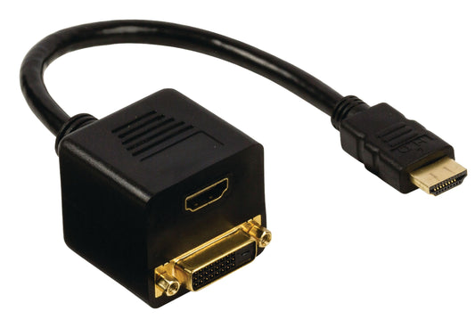 Valueline High Speed HDMI Kabel mit Ethernet HDMI Anschluss - DVI-D 24+1p Buchse + HDMI Eingang 0.20 m Schwarz