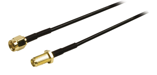 Valueline VGSP02210B10 Antennenkabel RP SMA male - RP SMA female 1.00 m Schwarz