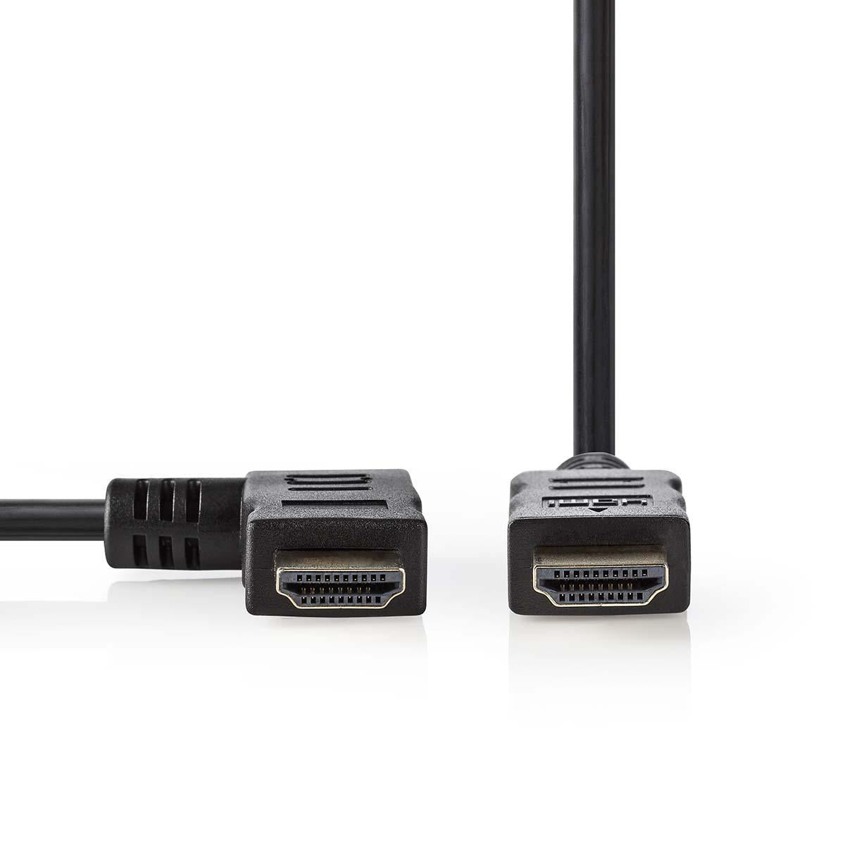 Valueline High Speed HDMI Kabel mit Ethernet HDMI Anschluss - HDMI Anschluss links abgewinkelt 2.00 m Schwarz